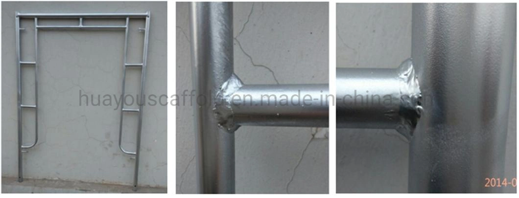 Painted Galvanized Steel Tubular Frame Scaffold Main Frame Scaffolding Cross Brace Ladder Frame Joint Pin H Type Frame Scaffolding