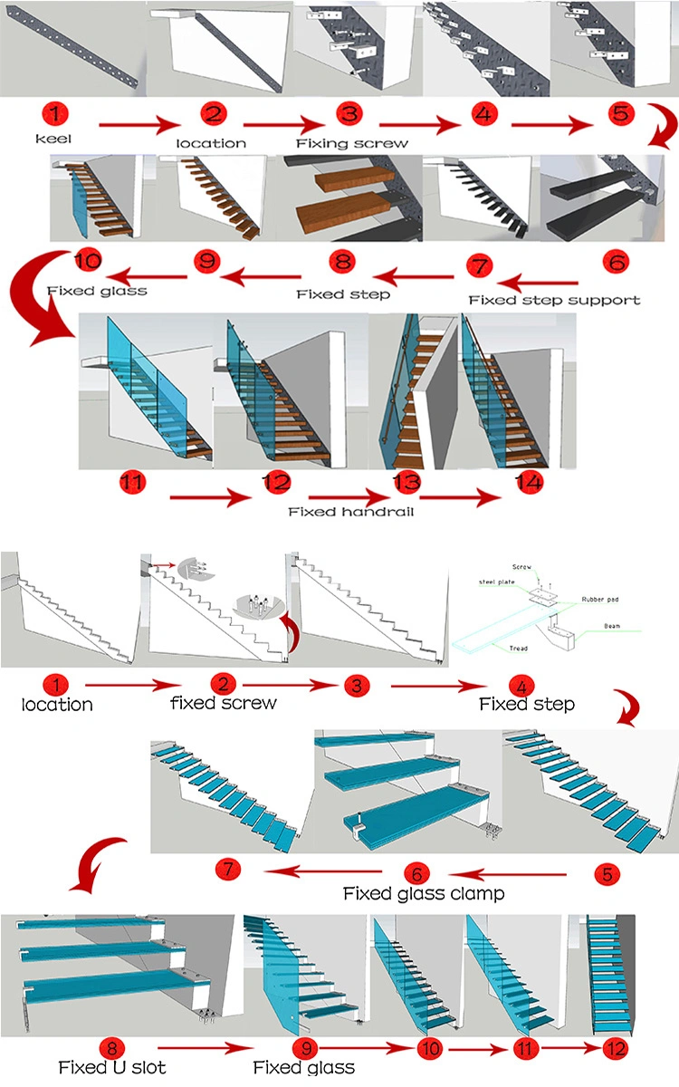 Skid Resistance Steel Scaffolding Floating Stairs / Climbing Ladders with Hooks