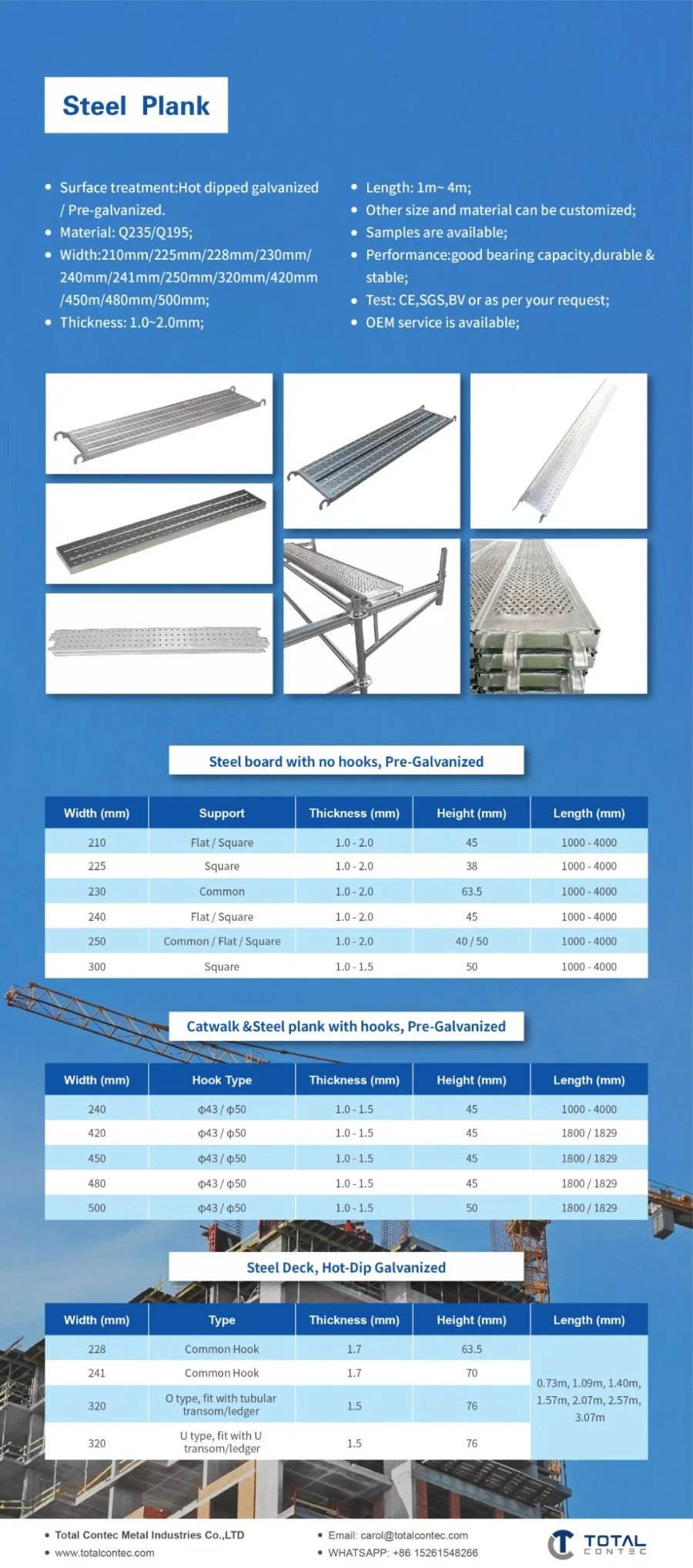 Scaffolding Steel Plank Platform for Construction