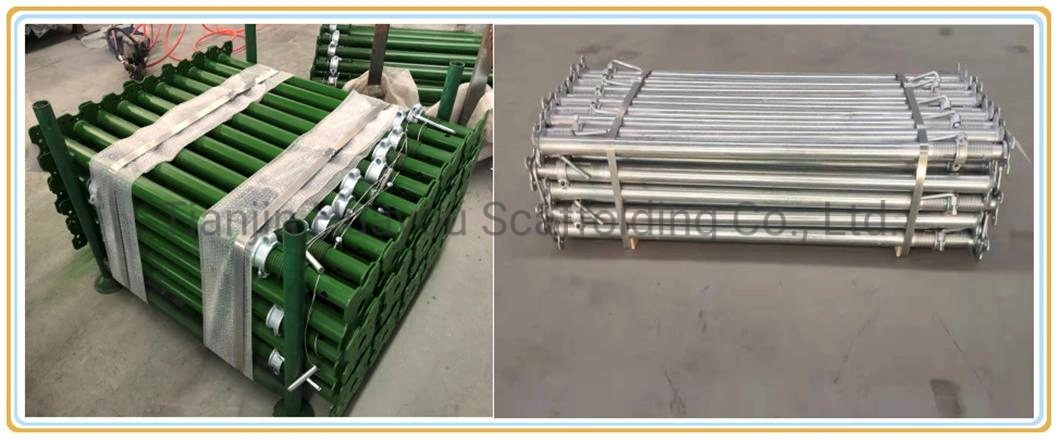 Q195 Galvanized Steel Jack Post Powder Coated Acro Jack Scaffolding Steel Prop with Cup Nut for South America Market