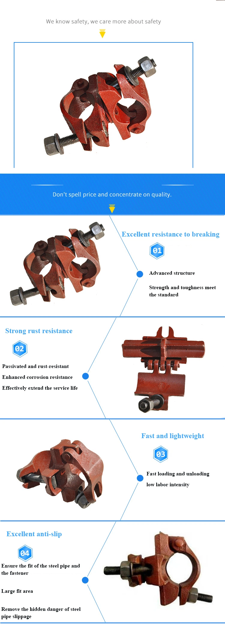 Lower Price Scaffolding Parts Cast Double Scaffolding Coupler