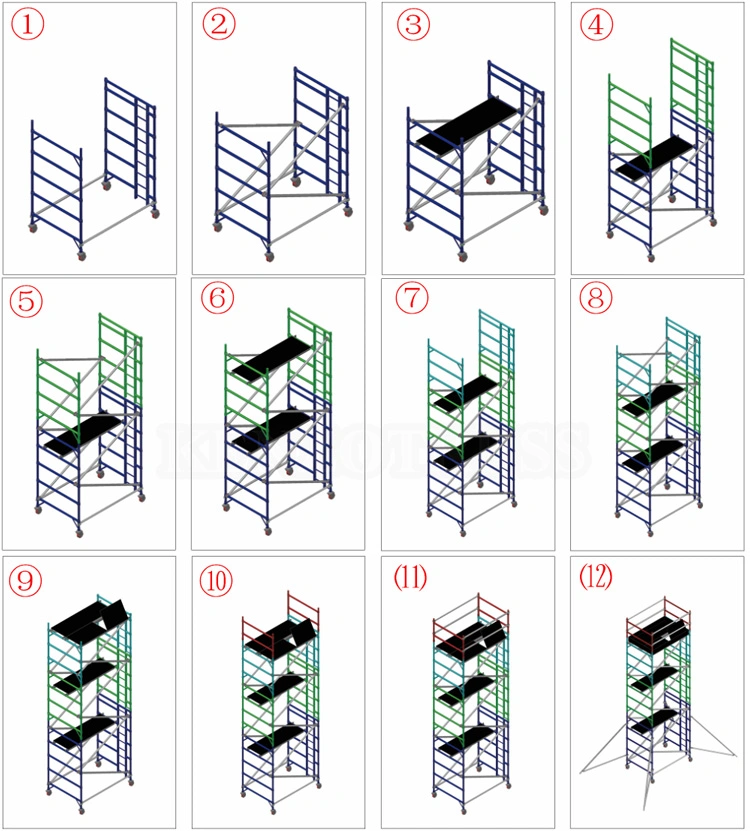 China Aluminum Scaffolding Stair Tower Construction Mobile Scaffolding for Sale