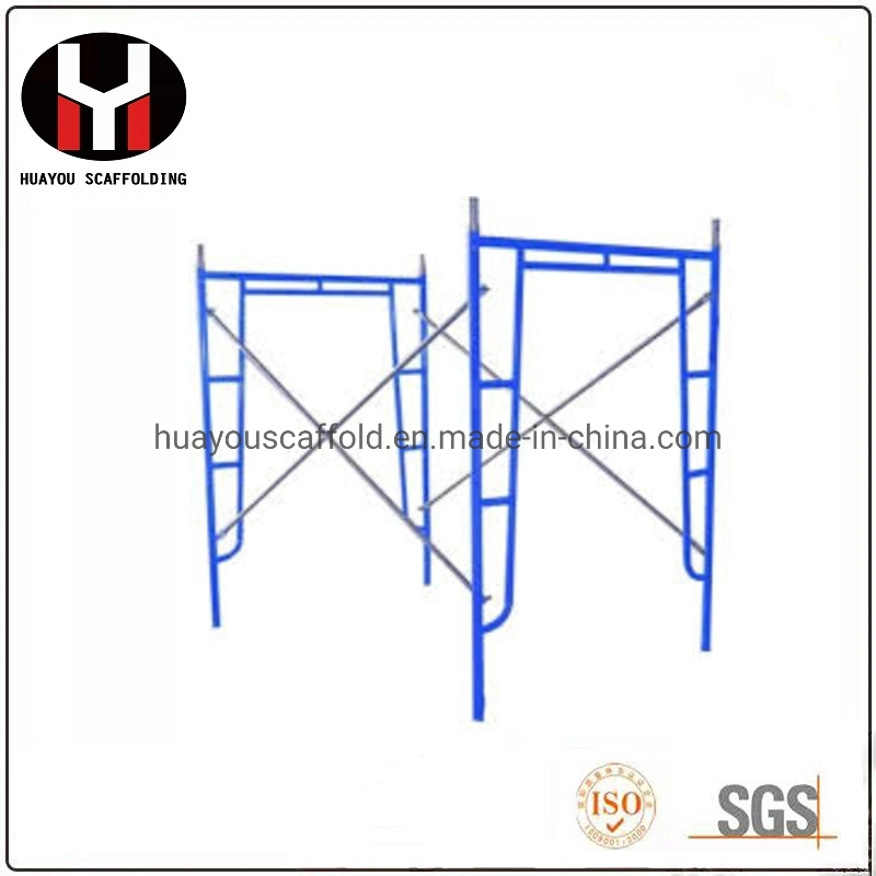 Hot DIP Galvanized/Spray Painting Construction Ladder Walk Through Steel Pipe Clamp Door H Frame System Scaffold Masonary Scaffolding