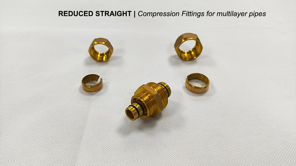 Reduced Straight Brass Compression Fittings for Use with Pex Pipe and PE Al PE Pipe
