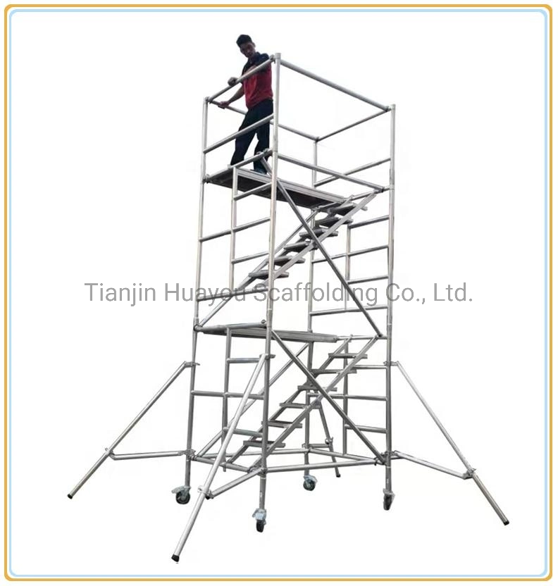 Aluminum Telescopic Ladder with En131 Standard Portable Aluminum Ladder for Working Platform