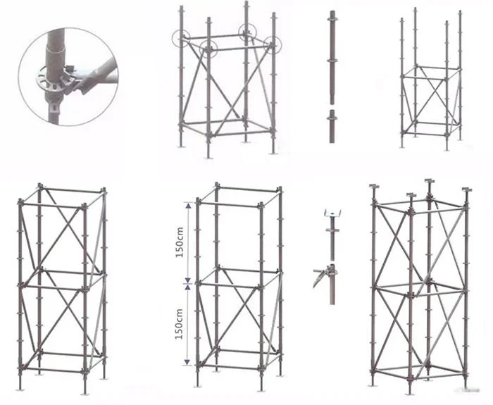 China Adjustable Steel Prop Construction Material Folding Scaffolding