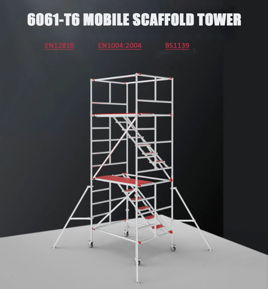 En1004 Cheap Aluminum Multipurpose Rising Mobile 12m Scaffold Tower for Sale