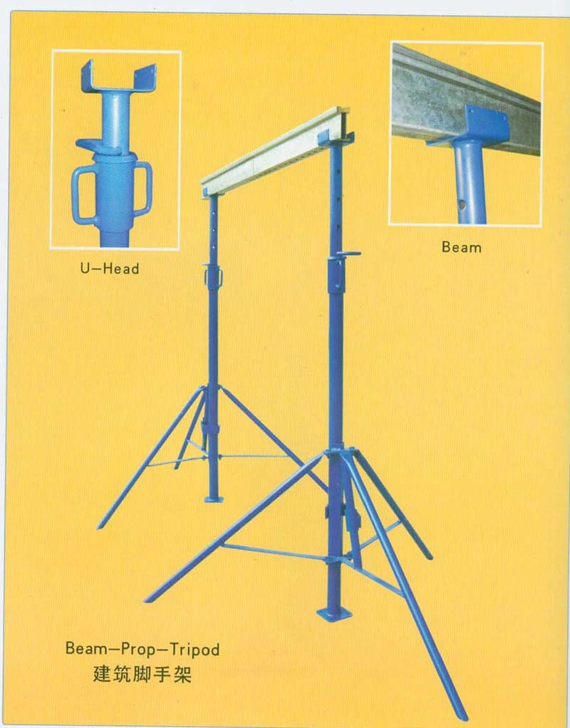 Cheap Adjustable Acrow Steel Scaffolding Shoring Props and Tripod Forkhead Steel Props