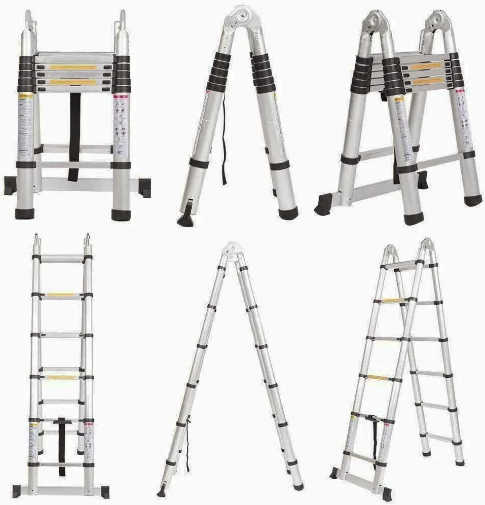 Lidl Aluminium Telescopic Ladder Folding Retractable Stairs Ladder En131