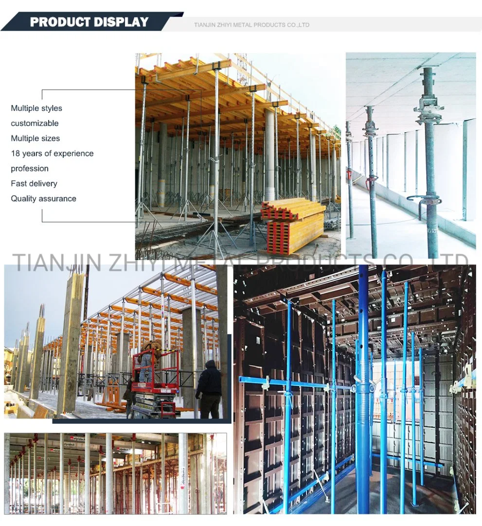 Galvanized Puntales Metalicos Formwork Construction Adjustable Painted Scaffolding Shoring Metal Acrow Steel Prop