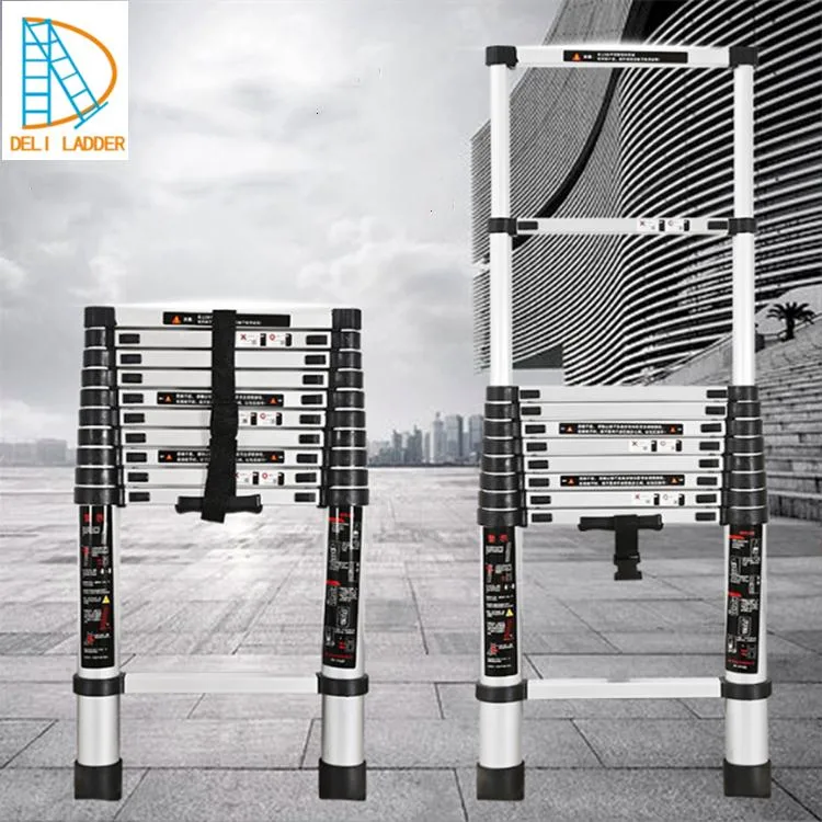 New Single Straight Folding Step Telescopic Aluminium Ladder