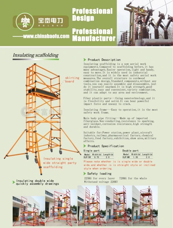 CNAS Certified 5m Fiberglass Single-Width Scaffoldings