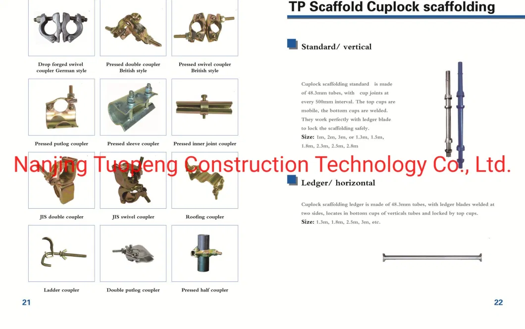 German Type Drop Forged Double Coupler Scaffolding for Quick Erect System