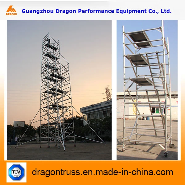 Dragon Step Stair Ladder Rolling Frame Scaffolding with Guardrail Outrigger