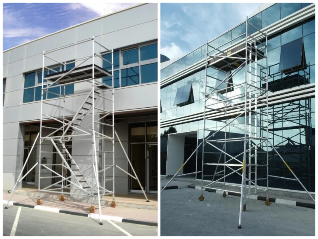 Double Width Aluminum Movable Scaffolding Tower for Decoration