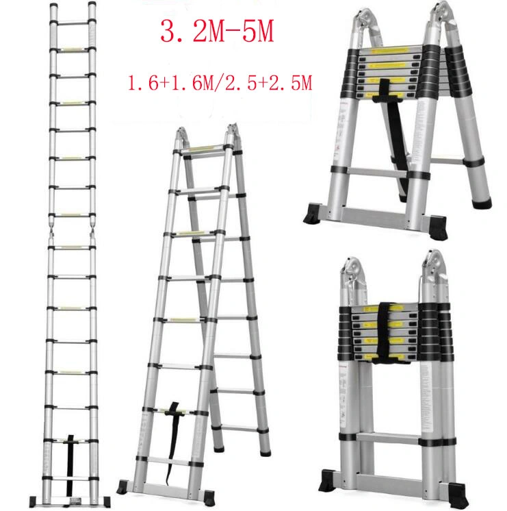 5m Double Sides Magic Aluminum Multi-Function Foldable Telescopic Ladder En131