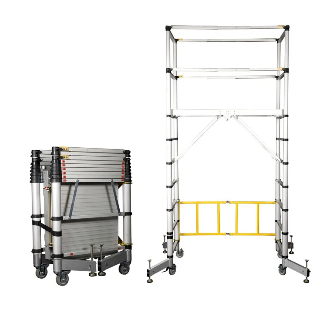 Deliladder New Folding Step Aluminium Telescopic Scaffolding Ladder