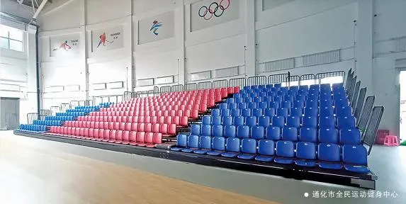 Galvanized Flooring LED Step Retractable Stadium Seating Movable