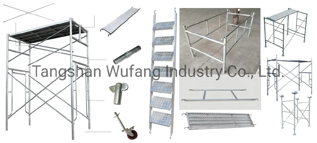 China Supplier Multifunctional Construction Door Type Walk Thru Steel Frame Scaffolding with Catwalk Plank