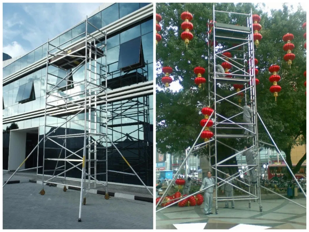 Double Width Aluminum Movable Scaffolding Tower for Decoration