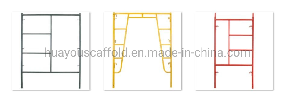 Painted Galvanized Steel Tubular Frame Scaffold Main Frame Scaffolding Cross Brace Ladder Frame Joint Pin H Type Frame Scaffolding