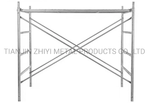 Galvanized Ajustable Double Ladder Australian Diagonal Brace Lock Standard Main H/M Frame Scaffold Scaffolding for Building