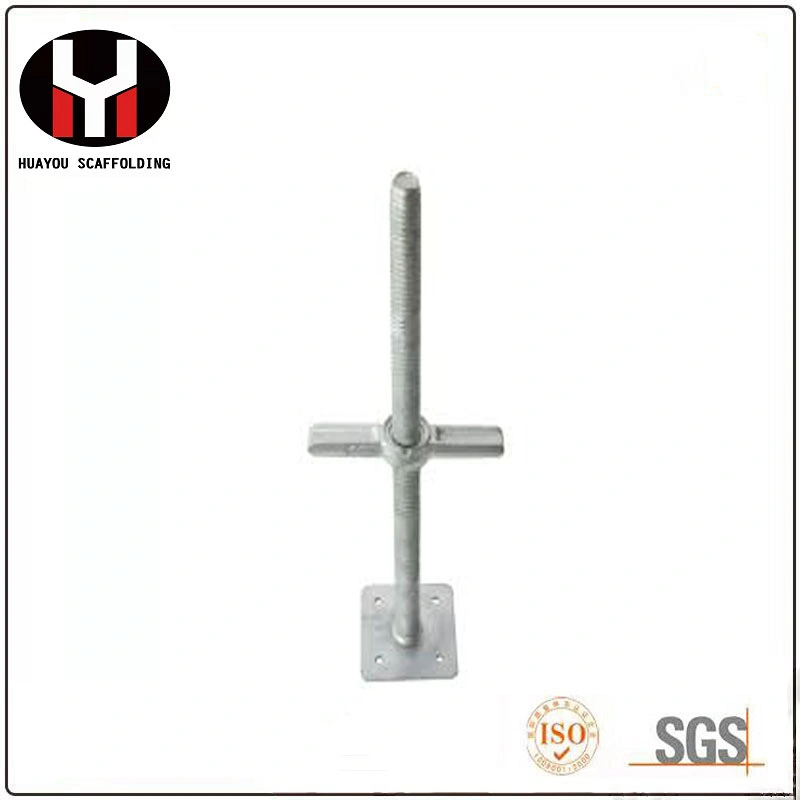 Painted Solid Adjustable Base Jack Galvanized Hollow Steel Screw Jack for Scaffold System