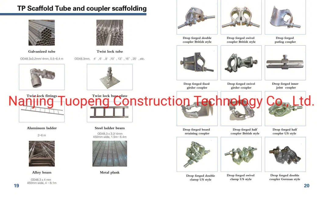 German Type Drop Forged Double Coupler Scaffolding for Quick Erect System