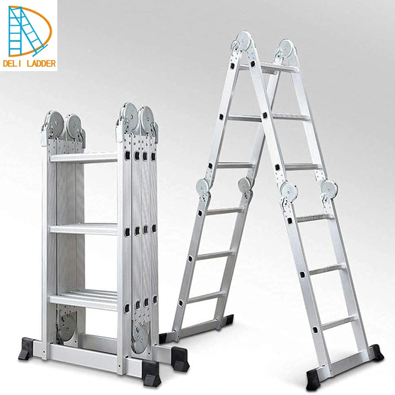 Deliladder 3.5m Retractable Folding Escalera Aluminium Step Multipurpose Ladder