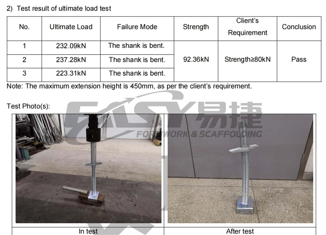 Easy Scaffold Galvanized Painted Ringlock Scaffolding Solod Hollow Screw Jack