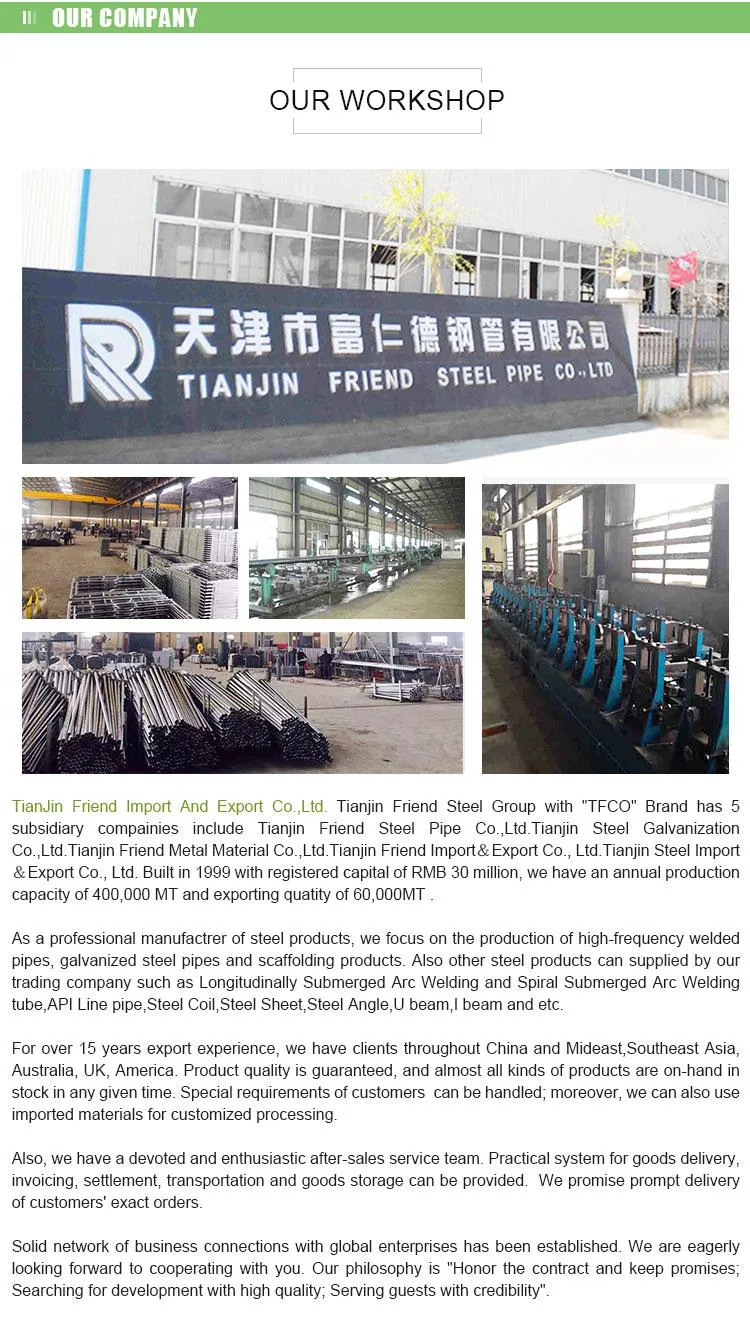 1.5-2.5mm External Tfco Packing in Bundle Tianjin, China Construction Frame Scaffolding