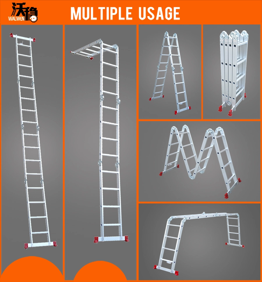 4.7 Meters Small Hinges Aluminum&Aluminium Multipurpose Foldable Step Ladder with Non Slipping Base