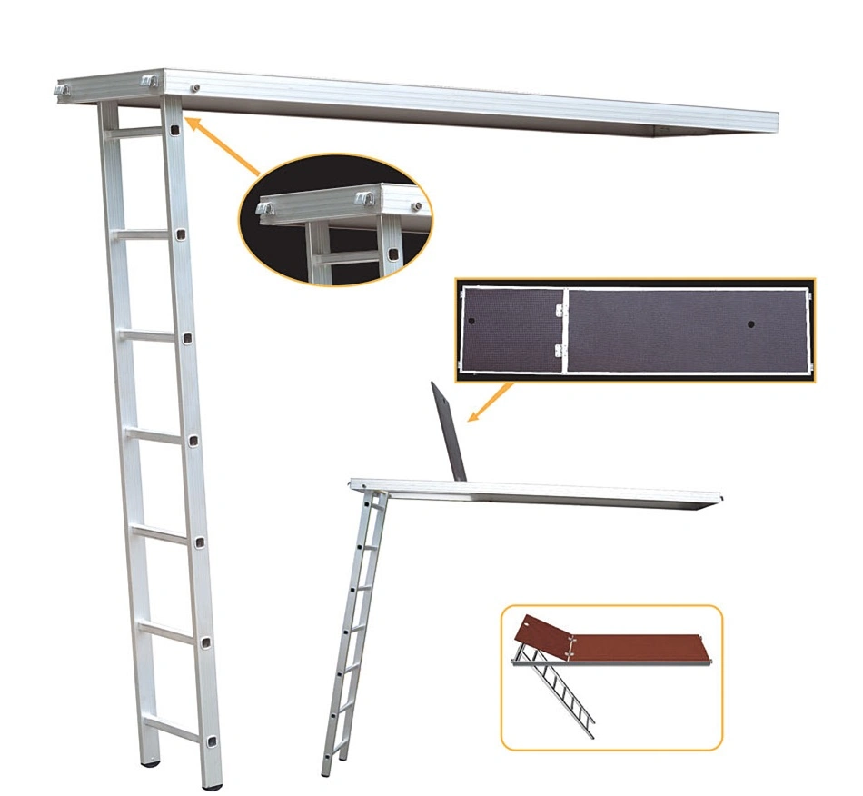 Aluminium Board Ladder Aluminium Plywood Trapdoor Plank Board Scaffolding Deck with Ladder for Construction