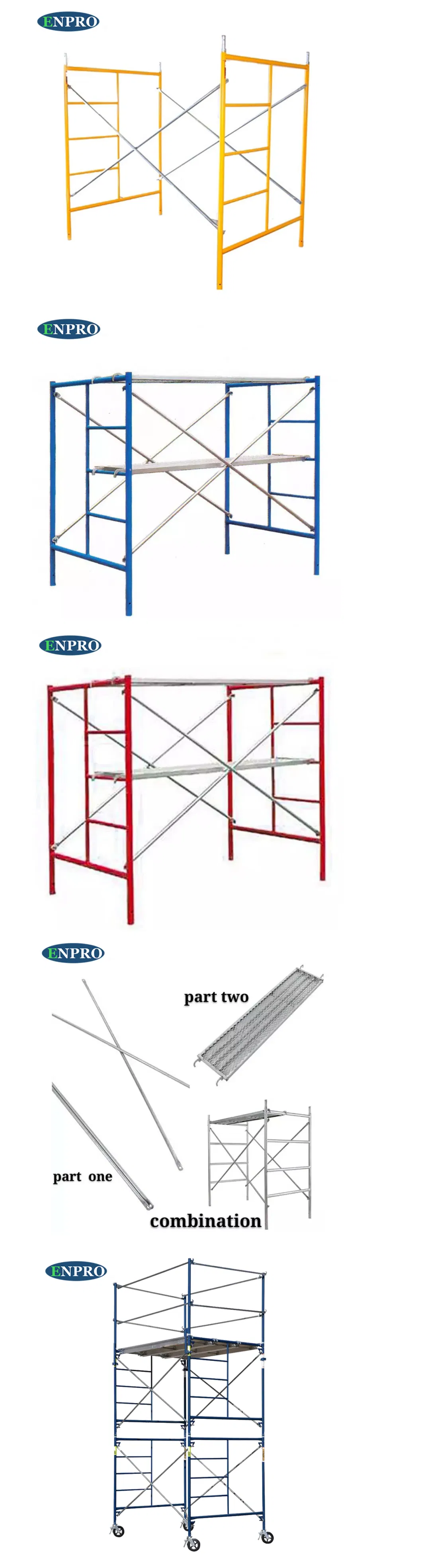 China Wholesale America Style Power Coated Steel Metal Construction Decoration Mason Ladder Frame Scaffolding with Different Colors for Option