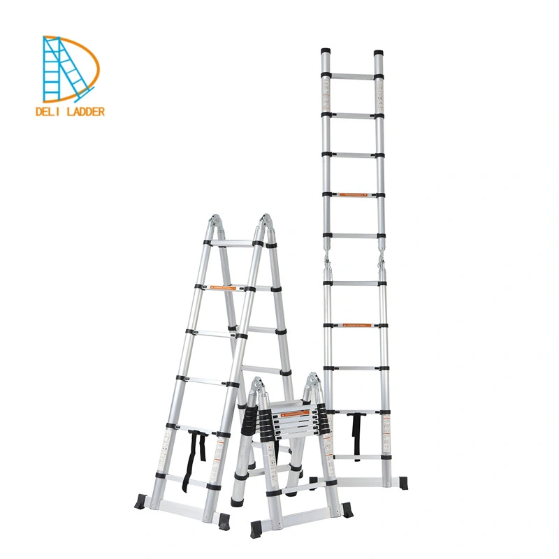 Deliladder 3.5m Retractable Folding Escalera Aluminium Step Multipurpose Ladder