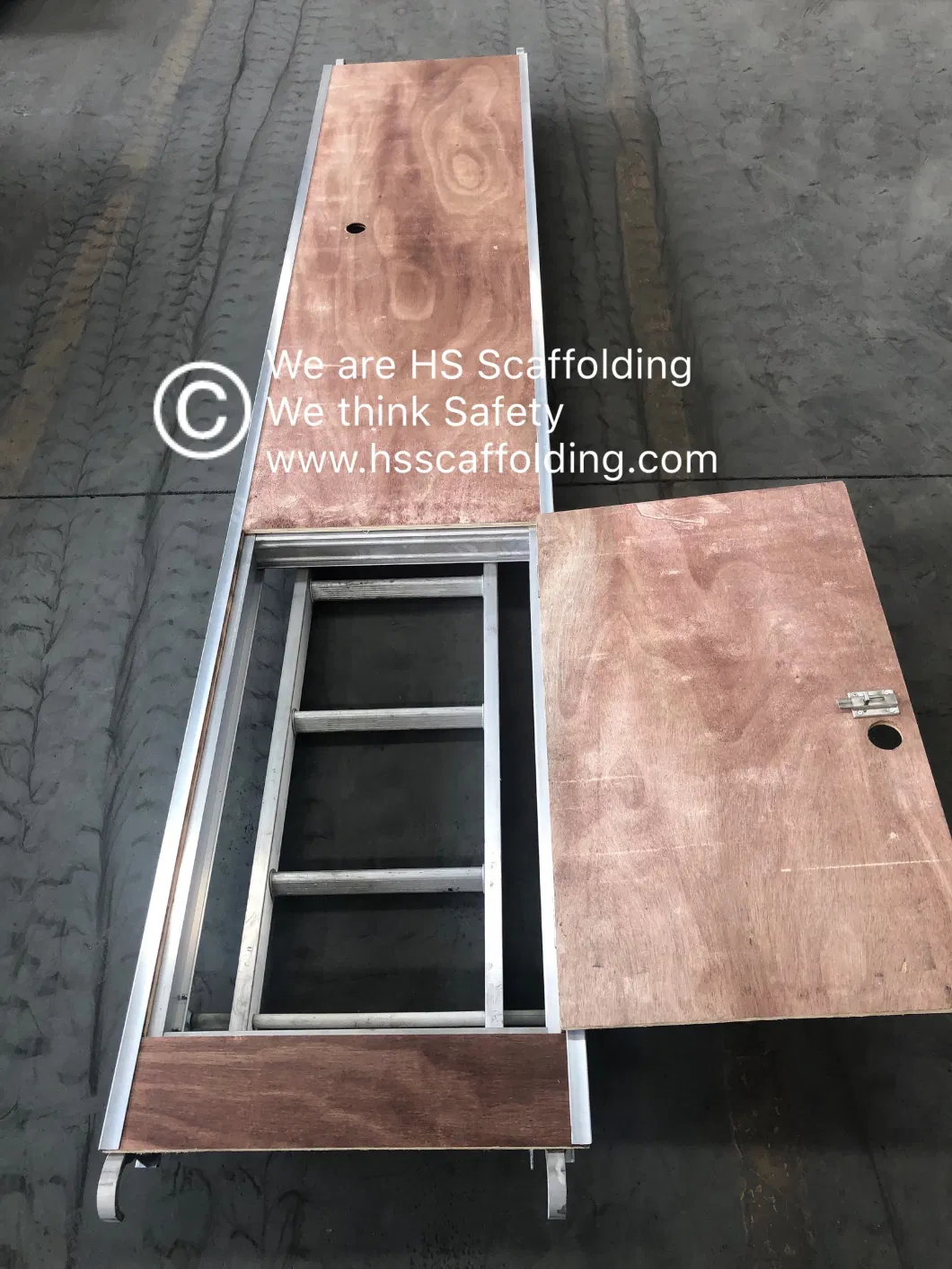 Aluminium Board Ladder Aluminium Plywood Trapdoor Plank Board Scaffolding Deck with Ladder for Construction