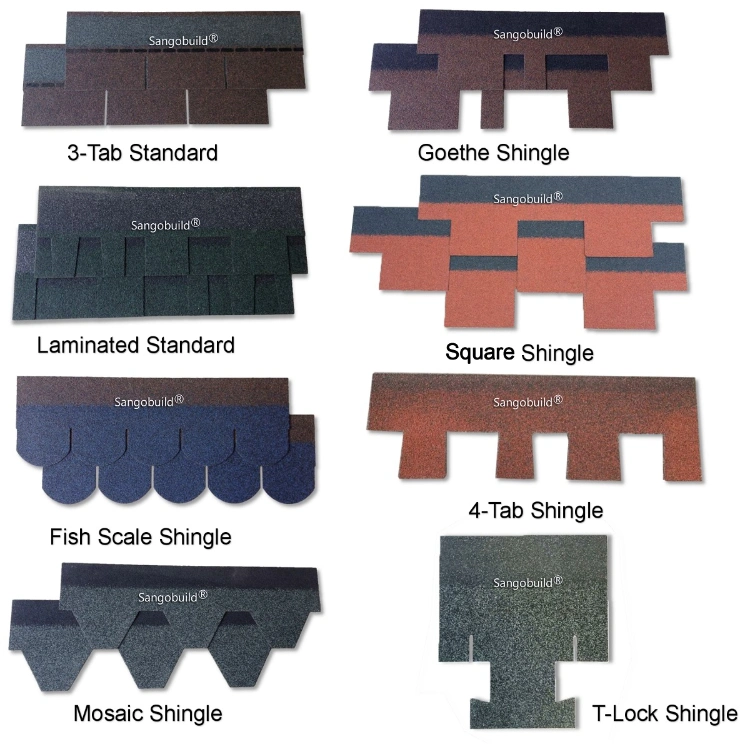 Sangobuild Asphalt Roofing Shingles Colorful Roofing Tejas Coloniales Covers Waterproof Solutions Building Materials