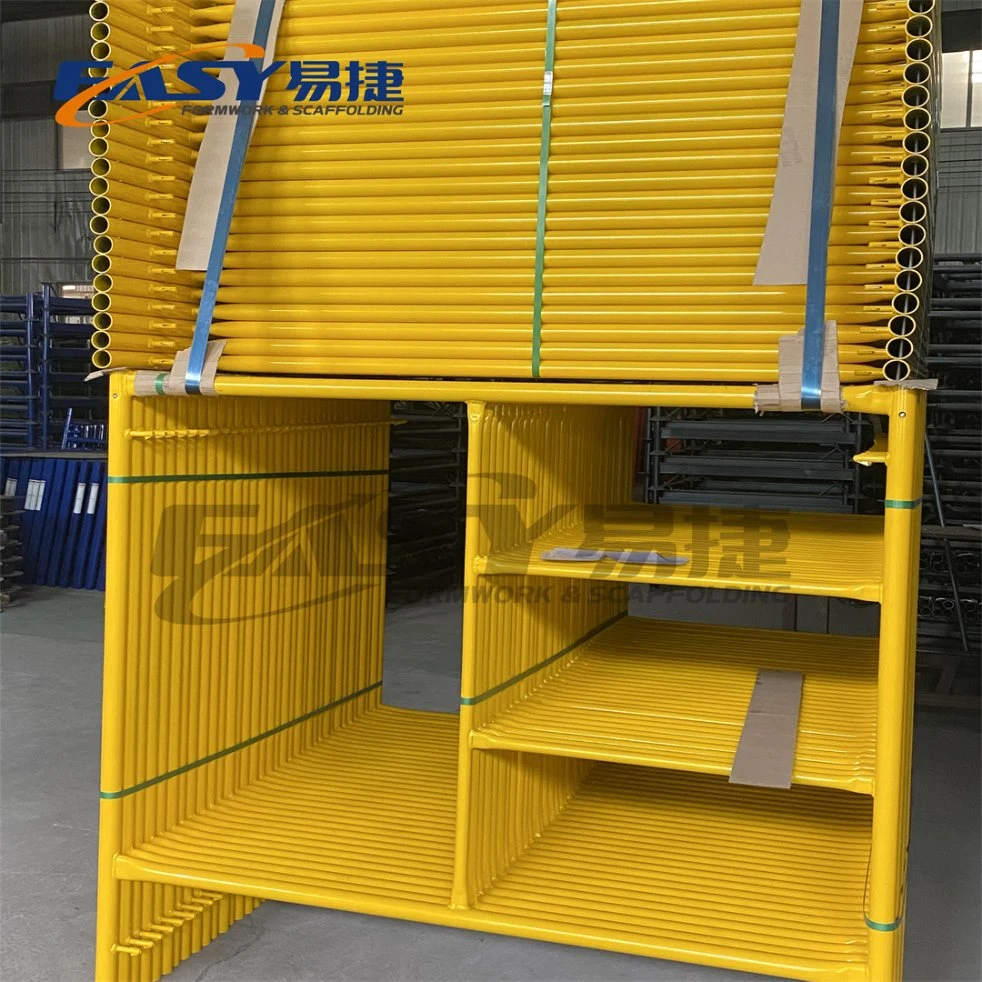 Easy American Type Powder Coated Single Walking Through Scaffold Steel Frame Scaffolding