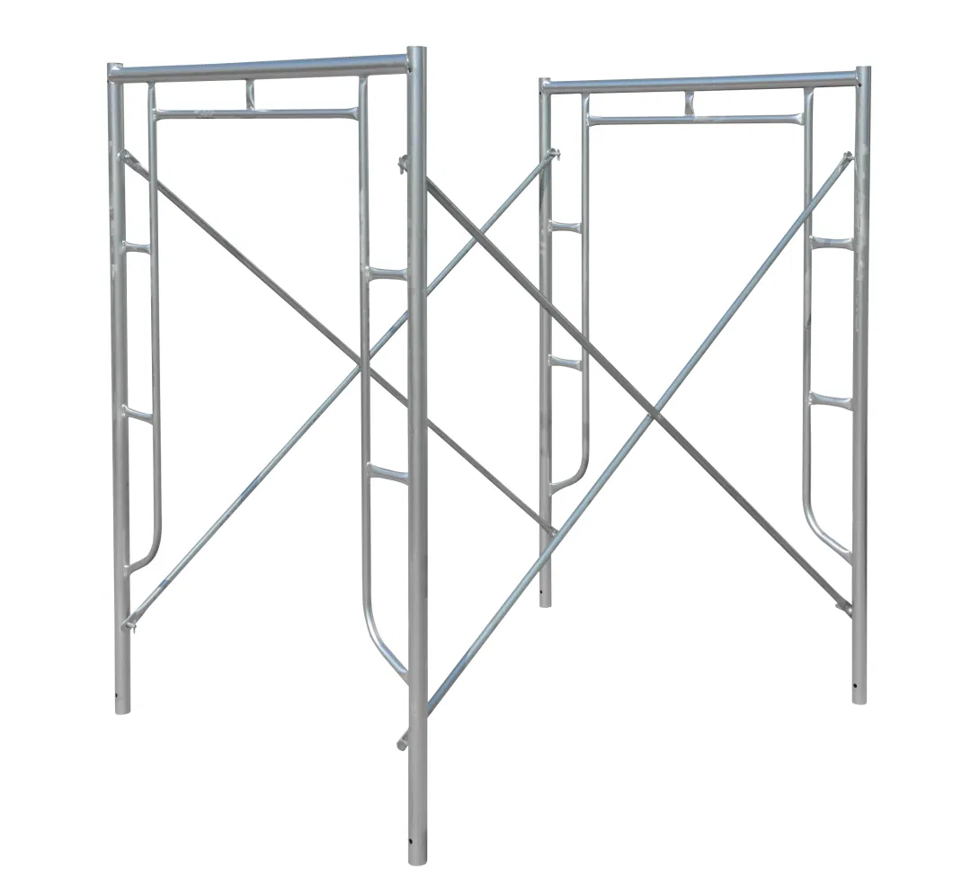Construction Used Galvanized Walk Through Main Frame Sturdy Scaffolding for Decoration Building Metal Material