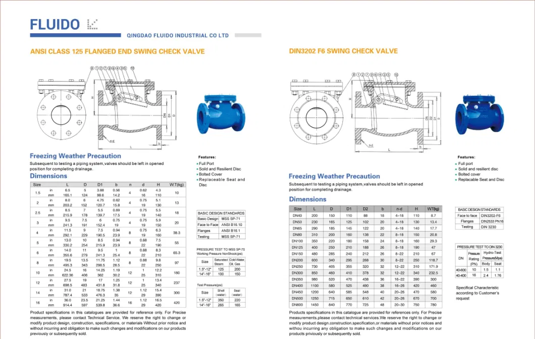 Cast Ductile Iron Flanged Dual Plate Check Valve Flap Valve Swing Ball Type Check Valve