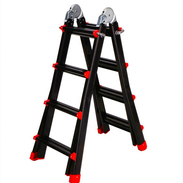 Lidl Retractable Working Platform Stairs Aluminium Telescopic Ladder En131