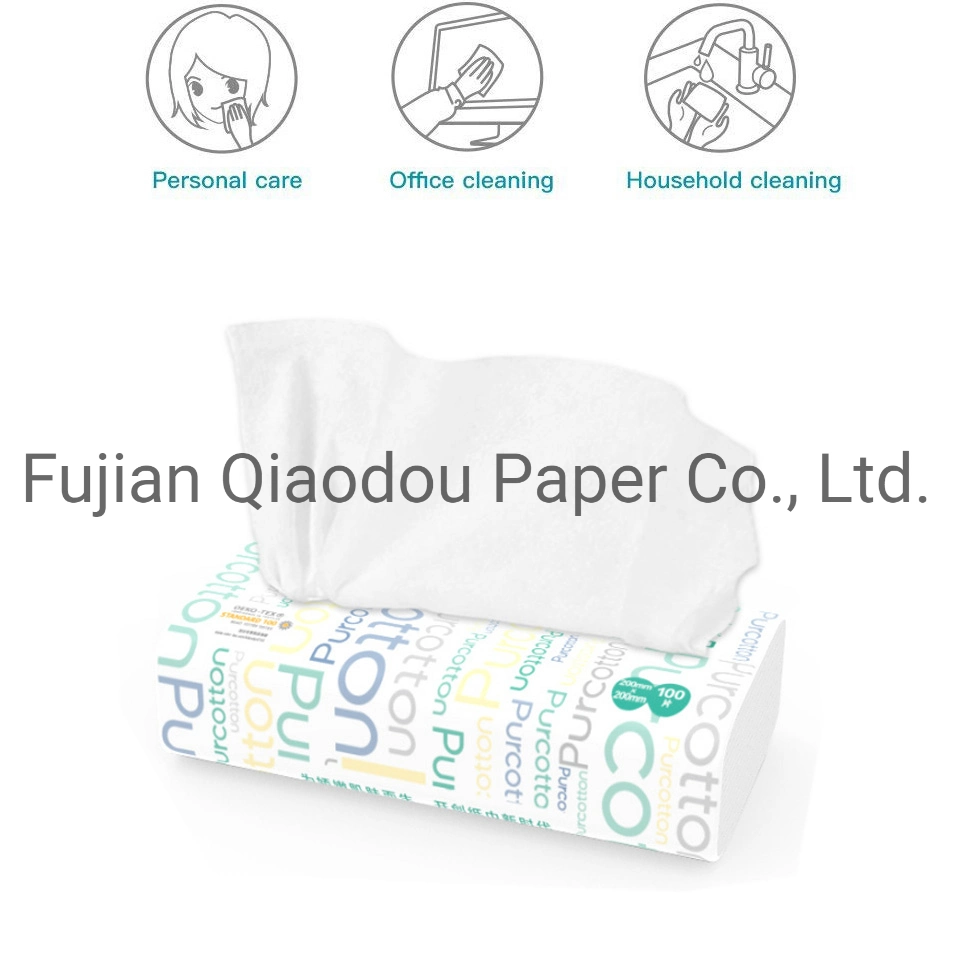 High Quality Super Soft for Face and Hand Disposable Cotton Tissue Dry Paper Towel