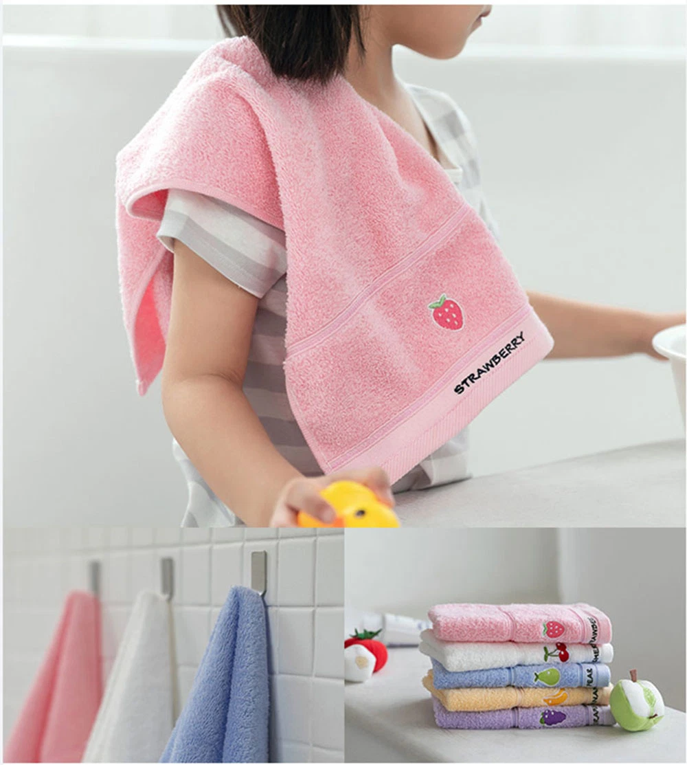 Premium Custom Embroidery Logo Absorbent Soft Washcloths100% Cotton Baby Children Hand Face Towel
