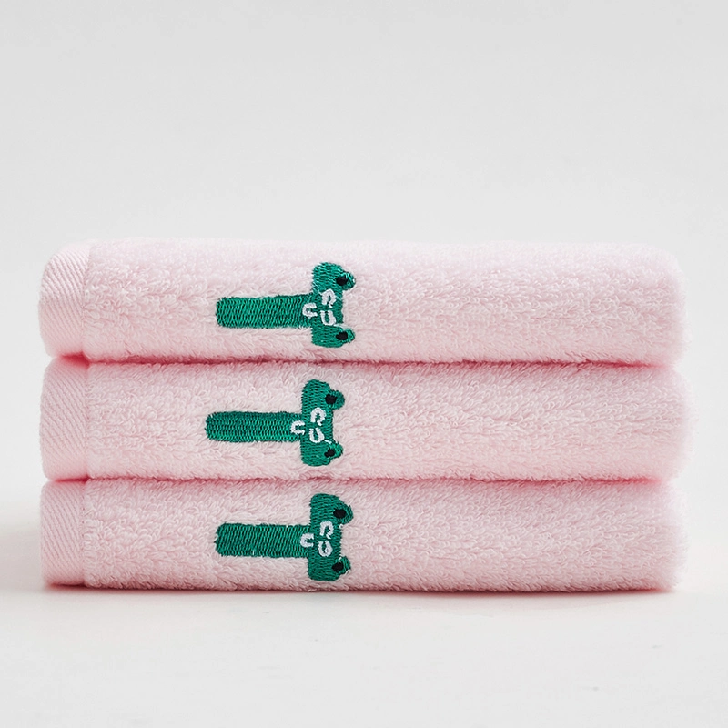 Children&prime;s Letter Embroidered Pure Cotton Face Washing Towel