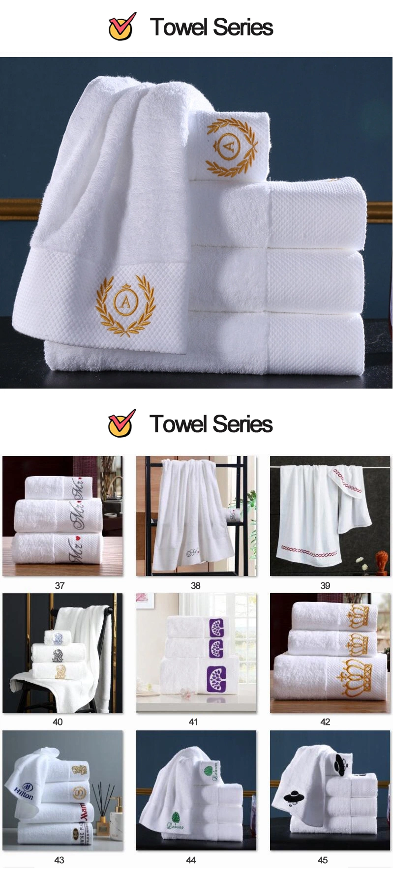 Good Quality 100*200cm Customized Product Cotton Hotel Hand Face Gym Bath Roll Towel White