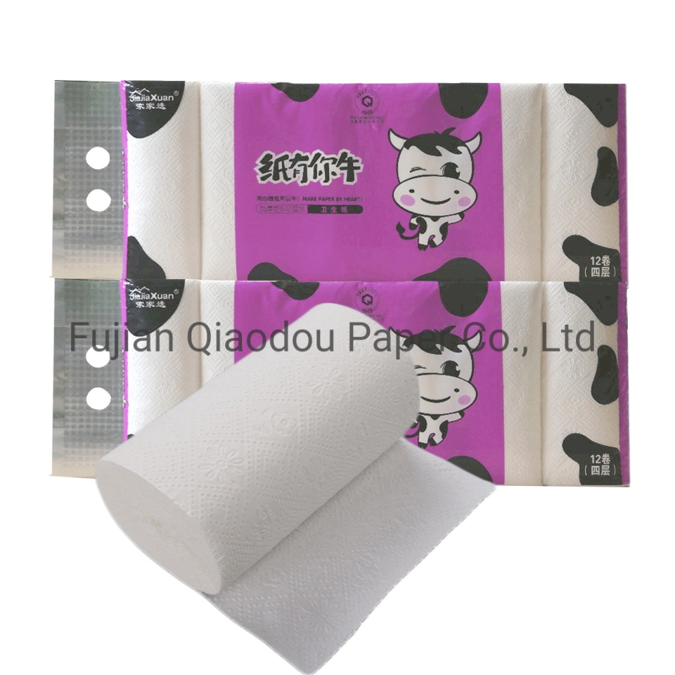 Dairy Cattle Coreless Bath Embossed 4-Ply Toilet Tissue Roll