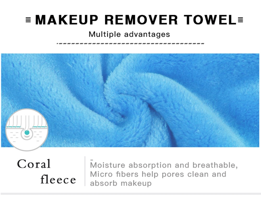 Premium Reusable Microfiber Makeup Remover Cloth Clear Water Wash Facial Cleansing Makeup Remover Towel