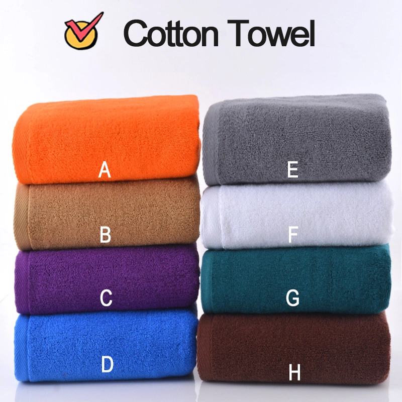 Good Quality Large Size Towels 100% Cotton Absorbent Custom Logo Soft Private Label Salon Blue Towels Hotel Organic Cotton Bath Towels