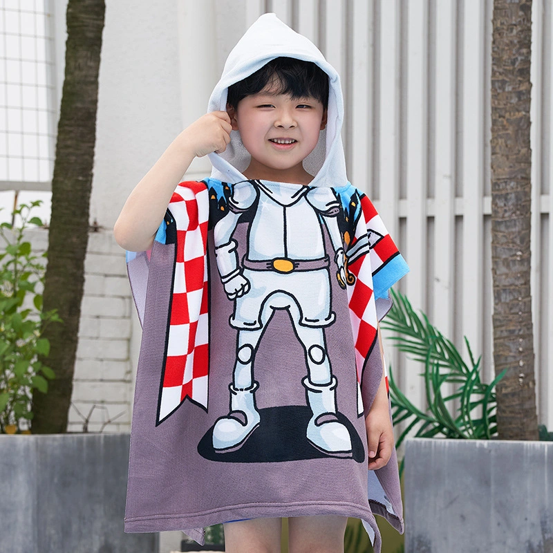 24&quot;X 24&quot;Cartoon Kids Hooded Soft Quick-Dry Beach Towel Bath Towel Sports Towel for Beach Bath Sports Swim