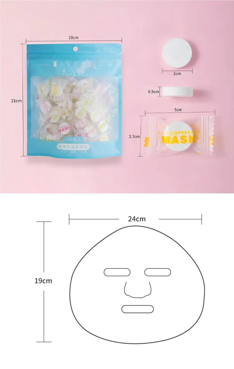 Disposable Compressed Beauty Face Mask Paper Skin Care Moisturizing DIY Sheet Cotton Compressed Facial Mask